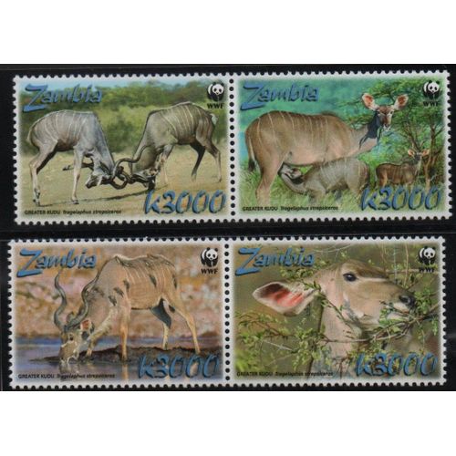 Zambie Timbres Animaux : Les Antilopes 2008