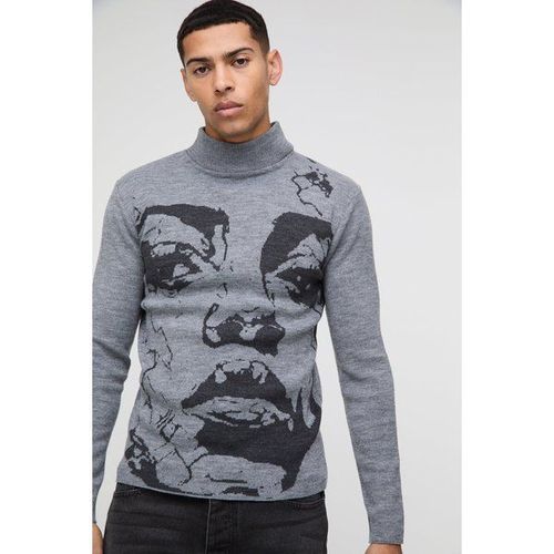 Pull Habillé À Col Montant Homme - Gris - L, Gris