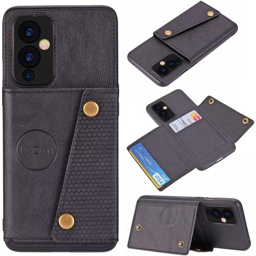 Coque Portefeuille Pour Oneplus 9, Etui En Cuir Pu Avec Couverture À Rabat Magnétique Antichoc Avec Porte-Cartes Et Fonction De Support Noir