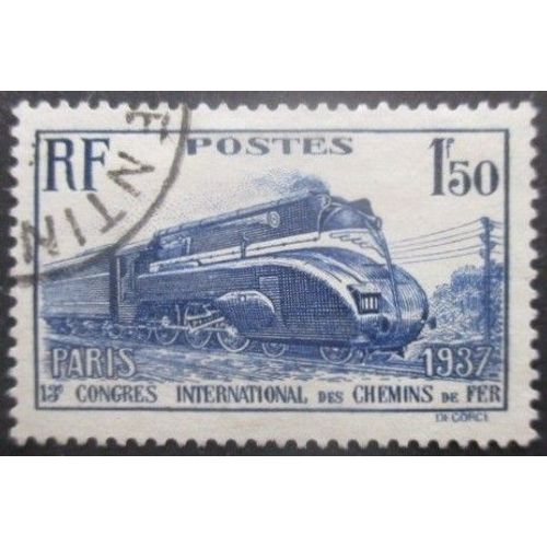 France N°340 Locomotive Pacific Oblitéré