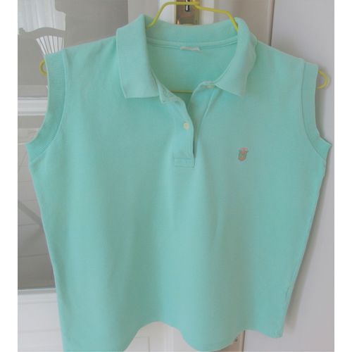 Polo Taille 40 Vert Menthe Clair Sans Manche