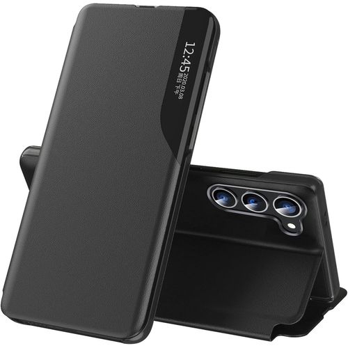 Coque Pour Samsung Galaxy S24 5g Cuir Clear View Fine Étui À Rabat Étui Housse Galaxy S24 Coque 360 Antichoc Anti-Rayure Flip Folio Béquille Stand Support Coque Pour Samsung S24 Cover Case Noir