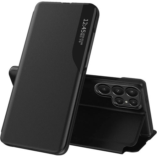 Coque Pour Samsung Galaxy S22 Ultra Cuir Magnetique Clear View Étui À Rabat Étui Housse Galaxy S22 Ultra Coque 360 Antichoc Anti-Rayure Flip Folio Stand Support Coque Pour Samsung S22 Ultra Noir