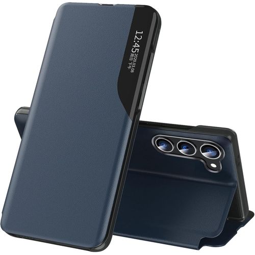 Coque Pour Samsung Galaxy S24 5g Cuir Clear View Fine Étui À Rabat Étui Housse Galaxy S24 Coque 360 Antichoc Anti-Rayure Flip Folio Béquille Stand Support Coque Pour Samsung S24 Cover Case Bleu