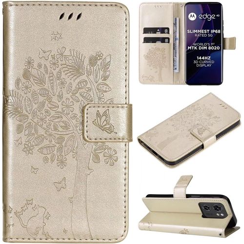 Coque Pour Oneplus 7 Pro/Oneplus 7t Pro, Étuis À Rabat Folio Protection Housse Cuir Pu Portefeuille Fermeture Magnétique Emplacements Cartes Stand Feature -Or