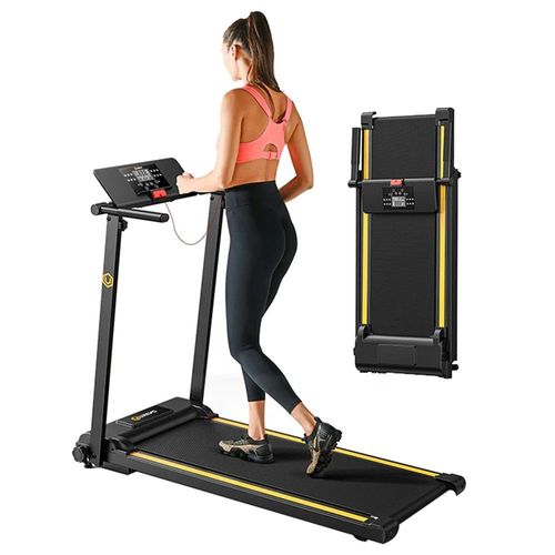Mini Tapis De Course Pliable Urevo Urtm006, Vitesse Maximale 1-10 Km/H, Surface De Marche 105 X 40 Cm, Charge Maximale 100 Kg, 12 Programmes Hiit Intégrés