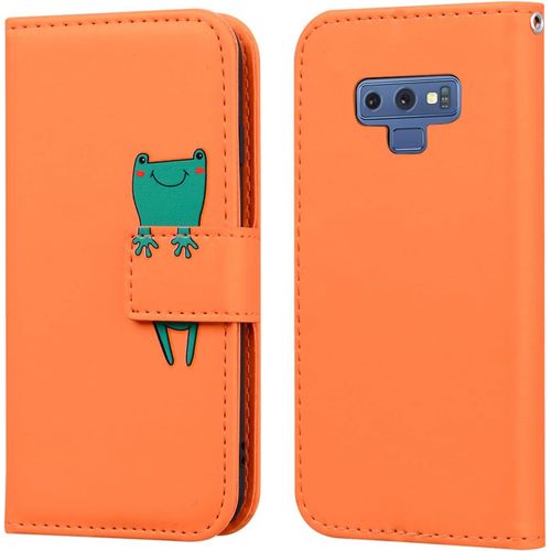 Coque Pour Samsung Galaxy Note 9, Portefeuille Housse En Cuir Pu 3d Grenouille Dessin Animé, Tenphone Etui Coque Pour Samsung Galaxy Note 9, Orange
