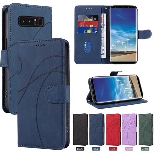 Coque Pour Samsung Galaxy Note 8,Housse En Cuir Samsung Galaxy Note 8,Étui Téléphone Magnétique Etui Housse Pour Samsung Galaxy Note 8 Bleu