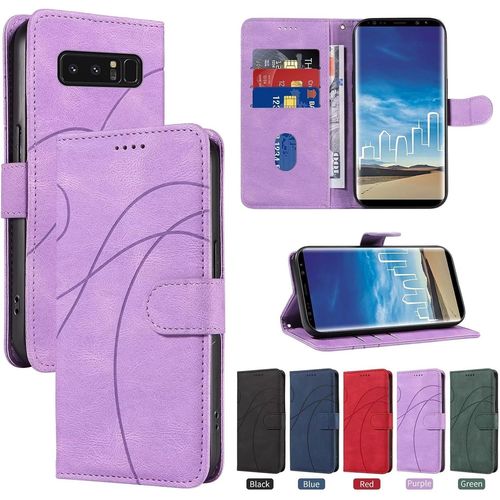 Coque Pour Samsung Galaxy Note 8,Housse En Cuir Samsung Galaxy Note 8,Étui Téléphone Magnétique Etui Housse Pour Samsung Galaxy Note 8 Violet