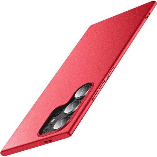 Coque Pour Samsung Galaxy S24 Ultra Cover Ultra Fine Matte Pc Housse,Etui De Protection Légère Finition Mat En Hardcase Antidérapant Anti-Rayures Bumper Slim Case Cover-Rouge