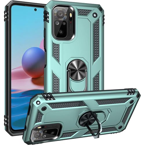 Coque Pour Xiaomi Redmi Note 10s Coque, Avec Support De Téléphone Portable¿Structure Double Couche Anti-Poussière Et Antichoc¿Etui Housse Pour Xiaomi Redmi Note 10s-Vert Foncé