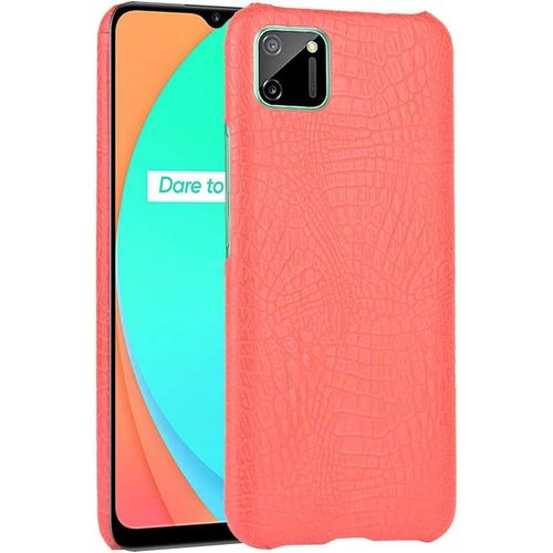 Compatible Avec Realme C11 Coque,Compatible Avec Realme C11 Étui Protecteur 2 En 1 Pc+Cuir Pour Téléphone Portable Red