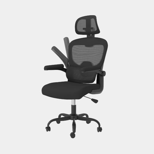 Chaise De Bureau Ergonomique, Support Lombaire En C,Dossier Et Appui-Tête Réglables,Reversible Armrest, Noir