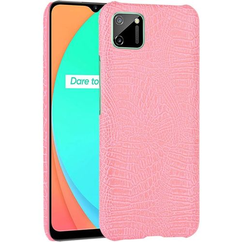 Compatible Avec Realme C11 Coque,Compatible Avec Realme C11 Étui Protecteur 2 En 1 Pc+Cuir Pour Téléphone Portable Pink