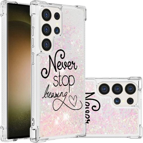 Coque Pour Samsung Galaxy S24 Ultra, Paillette Brillante Glitter Quicksands Liquide Transparente Antichoc Étui De Protection Silicone Tpu Housse Pour Samsung Galaxy S24 Ultra, Dream