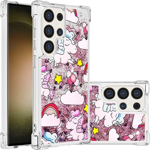 Coque Pour Samsung Galaxy S24 Ultra Housse Tpu Silicone Transparent Brillant Sparkly Cristal Flottant Liquide Quicksand Antichoc Case Cover Étui Pour Samsung Galaxy S24 Ultra, Colt