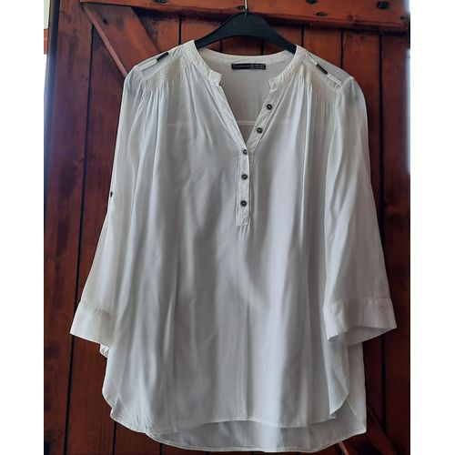 Blouse Blanche Manches 3/4, Primark, 38