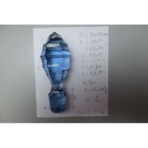 Bouchon De Carafe Cristal Bleu 2-115 G