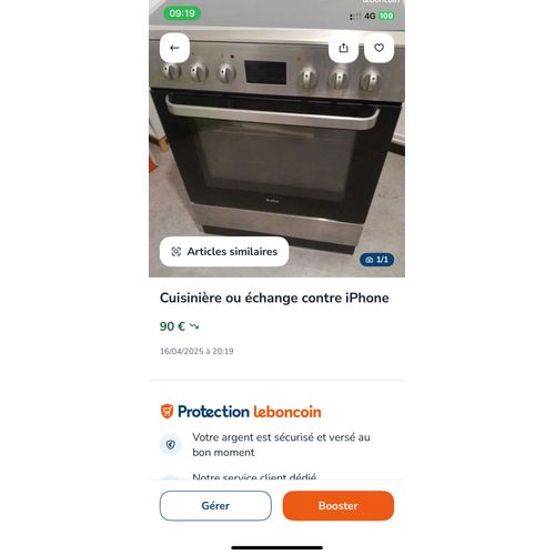 Cuisinière Ou Échange Contre Iphone 90 €