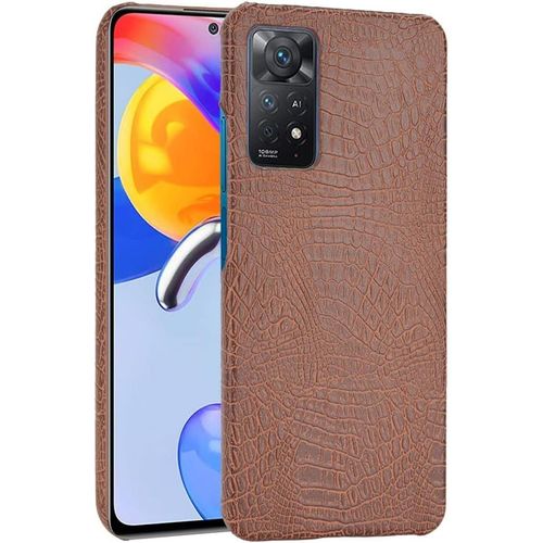Pour Xiaomi Redmi Note 11s 4g / Note 11 4g Coque,Étui Protecteur 2 En 1 Pc+Cuir Pour Téléphone Portable Brown