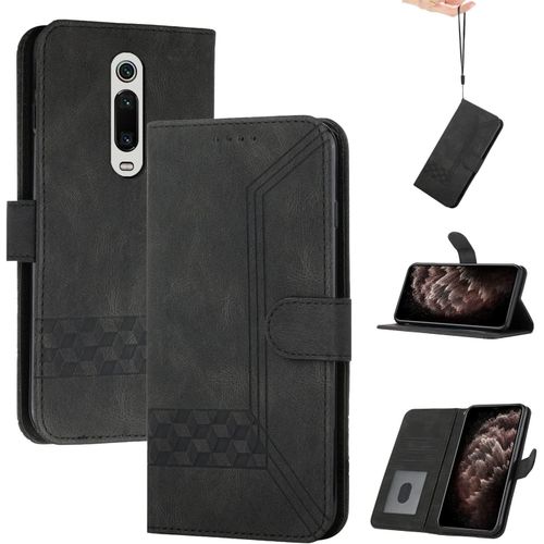 Coque Pour Xiaomi Mi 9t/Xiaomi Mi 9t Pro/Redmi K20 Etui En Cuir Pu Portefeuille Coque Avec Fente Carte Fermeture Magnétique Und Flip Béquille Noir