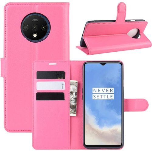 Oneplus 7t Coque Rose Protection Housse En Cuir Pu Portefeuille Etui Téléphone Fermeture Magnétique Case Coque Avec Portecartes Fonction Support Pour Oneplus 7t 6.55"" 2019