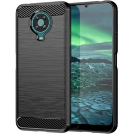 Pour Nokia 6.3 6.4 Texture Brossée Fibre De Carbone Tpu Étui Pour Téléphone Color : Black