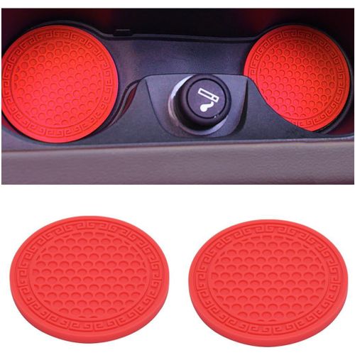 2 Pièces Dessous Verre Universels Pour Les Porte-Gobelets, Dessous De Verre Pour Porte-Gobelet De Voiture-Antidérapants, Accessoires Intérieurs Automobiles En Silicone Antidérapant[Car4210763]