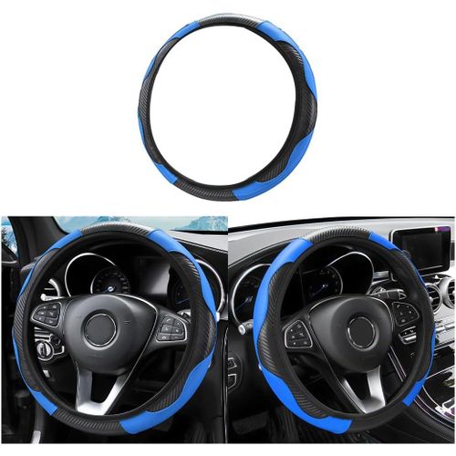 Couvre Volant Voiture, Couvre Volant En Microfibre Cuir Souple, Respirant Microfibre Cuir Couvre Volant, Antidérapant Respirant Caches De Volants Pour Voiture Van Truck Suv(Bleu)[Car4214612]