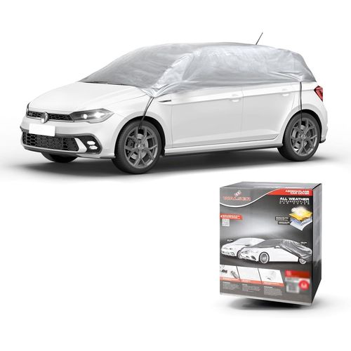 Bâche De Protection Pour Voiture All Weather Basic, 100% Bâche Voiture Imperméable, Housse Voiture Imperméable, Bâche De Voiture Demi-Bâche Taille M Argent[Car4214521]