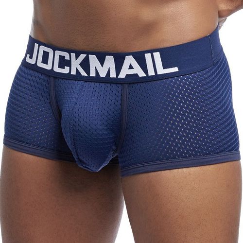 Boxer Hommes Maille Respirant Boxershorts Hommes Sous-Vêtements Shorts Culottes Hommes Cuecas Boxer Maillot De Bain Caleçons Calzoncillos - Type Jm442navy-L