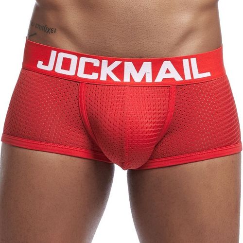 Boxer Hommes Maille Respirant Boxershorts Hommes Sous-Vêtements Shorts Culottes Hommes Cuecas Boxer Maillot De Bain Caleçons Calzoncillos - Type Jm442 Red-Xxl
