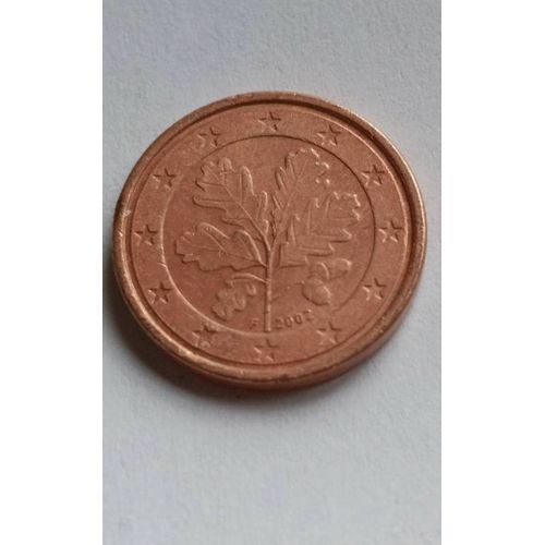 Pièce Rare 1 Centimes Allemagne 2002 Lettre F