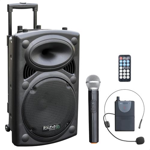 MONDODIGITALE-Port12Vhf-Bt - Enceinte Portable 12""/700W Max Avec 2 Micros (Vhf), Télécommande Et Housse De Protection - Bluetooth, Usb, Sd - Autonomie De 5 À 7H - Speaker Box