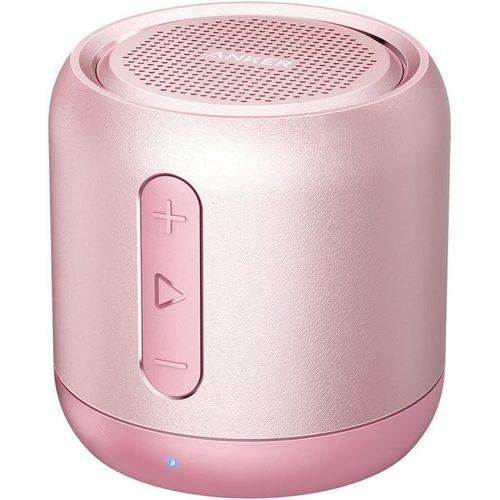 MONDODIGITALE-Soundcore Mini Haut-Parleur Bluetooth, Compact, Avec 15 Heures D'Autonomie, Son Fantastique, Portée Bluetooth De 20 M, Radio Fm Et Basses Intenses (Rose)
