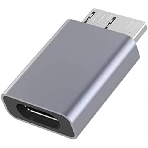 MONDODIGITALE-Adaptateur Usb-C Sur Usb 3.0 Micro B, Prise Enfichable, Super-Vitesse 5 Gbit/S, Aluminium, Couleur: Gris De L'Espace