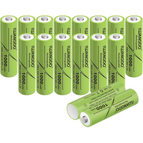 MONDODIGITALE-Hr03 Lot De 16 Piles Rechargeables Aaa 300 Mah Pour Lampes Solaires D'Extérieur De Jardin Pré-Chargées