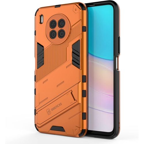 Hybrid Coque Pour Huawei Nova 8i/Honor 50 Lite Tpu Souple Bumper Étui & Pc Rigide Back Avec Support Anti Dérapant&choc Caméra Arrière Protecteur Orange