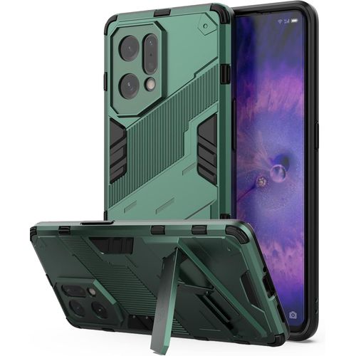 Hybrid Coque Pour Oppo Find X5 Tpu Souple Bumper Étui & Pc Rigide Back Avec Support Antidérapant&choc Caméra Arrière Protecteur Armée Verte