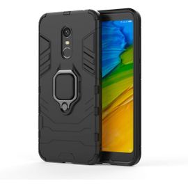 Coque Xiaomi Redmi 5 Plus Avec Anneau Kickstand, Rotation Bague Pour Support Magnétique De Voiture Doux Souple Silicone Gel Tpu Antichoc Etui Housse Noir