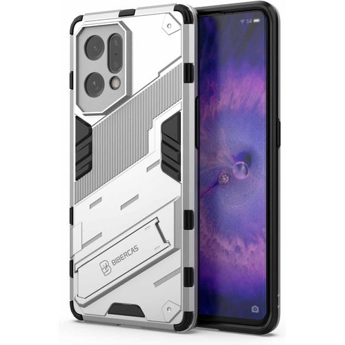 Coque Pour Oppo Find X5, Étui 360°Antichoc Anti-Scratch Pc Arrière+Protecteur Intérieur En Tpu Résistant Aux Chocs+Parenthèse Pliable Housse. Blanc