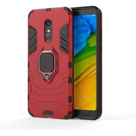 Coque Xiaomi Redmi 5 Plus Avec Anneau Kickstand, Rotation Bague Pour Support Magnétique De Voiture Doux Souple Silicone Gel Tpu Antichoc Etui Housse Rouge