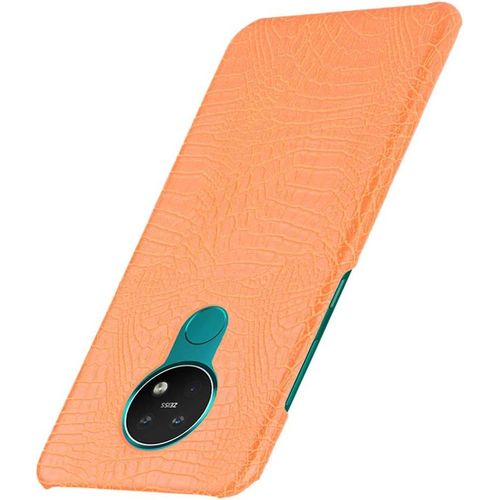 Compatible Avec Coque Nokia 7.2 Cases Cover Étui De Protection Antidérapant Antirayures Antichute Coquille Cuir Dure Orange