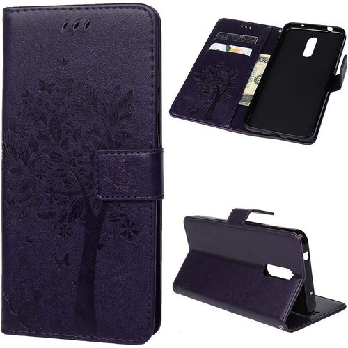 Pour Nokia 3.2 Coque Etui En Cuir Avec Boucle À L'avant Multifonction Flip Case Peinture En Cuir Pu Et Rangement Carte De Crédit Slot Pourpre