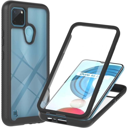 Coque Pour Realme C21y Realme C21 Y/Realme C25y Protection D'écran Intégrée Étui De Protection Antichoc 360° Tpu Bumper Protection Case Transparente Cover Noir