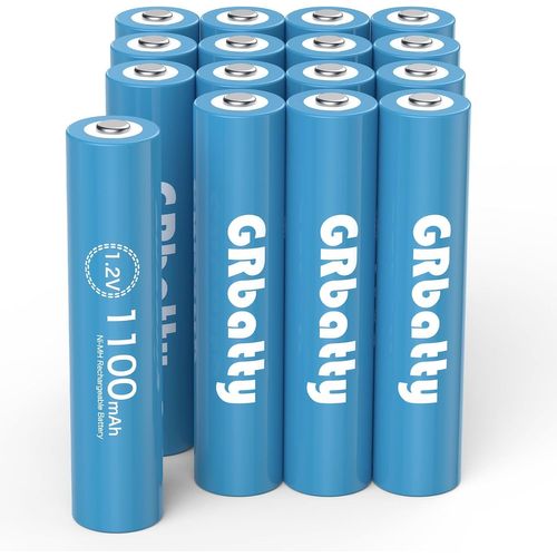MONDODIGITALE-Pile Rechargeable Aaa Nimh 1,2V 1100Mah Haute Capacité,Let De 16 Pile Aaa Rechargeables 1200 Cycles Compatible Avec Radio, Manette De Jeu, Jouet, Télécommande, Souris Sans Fil, Etc.