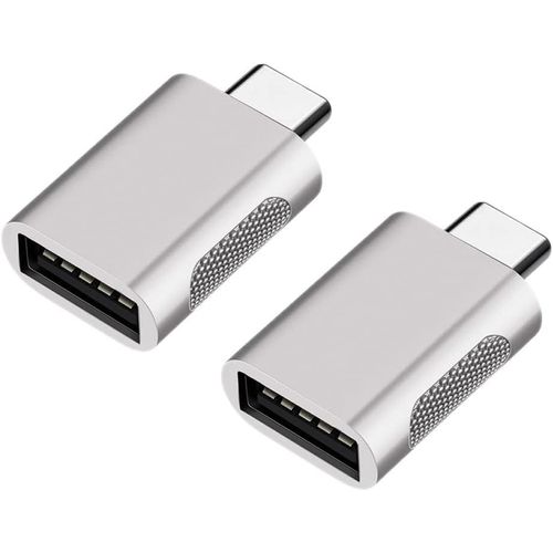 MONDODIGITALE-Adaptateur Usb C Vers Usb, Lot De 2 Adaptateur Usb Type-C Vers Usb, Adaptateur Thunderbolt 3 Vers Usb Femelle Otg Compatible Avec Macbook Pro/Air, Imac Ipad Mini 6, Argent