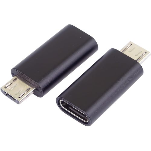 MONDODIGITALE-Usb-C Pour L'Adaptateur Micro Usb, Socket Micro-B/Plug-In Usb-C/Usb 2.0, Noir