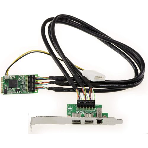 MONDODIGITALE-Carte Contrôleur Mini Pcie Firewire 800 Et 400 Ieee1394A Et Ieee1394B Sur Port Mpcie Avec 2+1 Sorties Et Chipset Ti