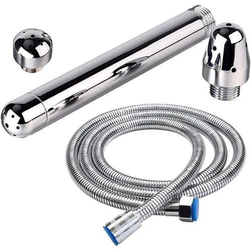 MONDODIGITALE-Douche De Lavement Aluminium, Avec 3 Remplaçable Pommes De Douche Et 59"" Tuyau De Douche En Acier Inoxydable (Argent)